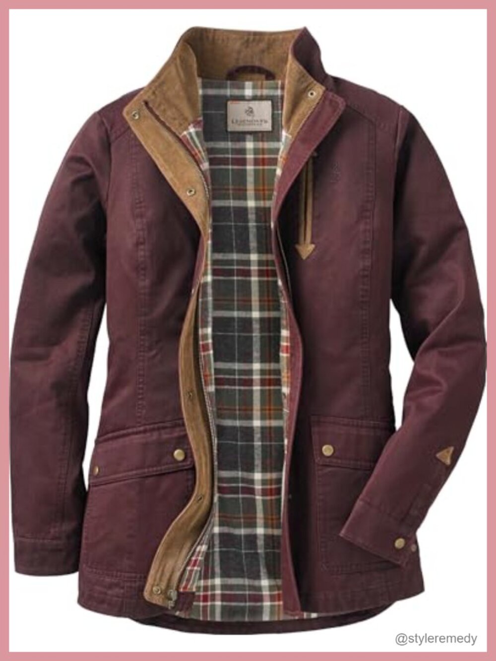 Waxed Cotton Flannel Lined Shirt Jacket Zip Snap Cargo Long Sleeve